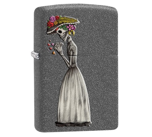 Набор ZIPPO Влюбленные зомби из двух зажигалок с покрытием Iron Stone™, серые, матовые