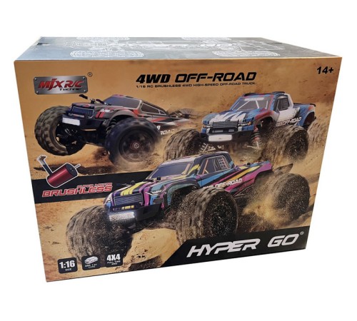 Радиоуправляемая трагги MJX Hyper Go 16210 Brushless 4WD 2.4G LED 1/16 RTR