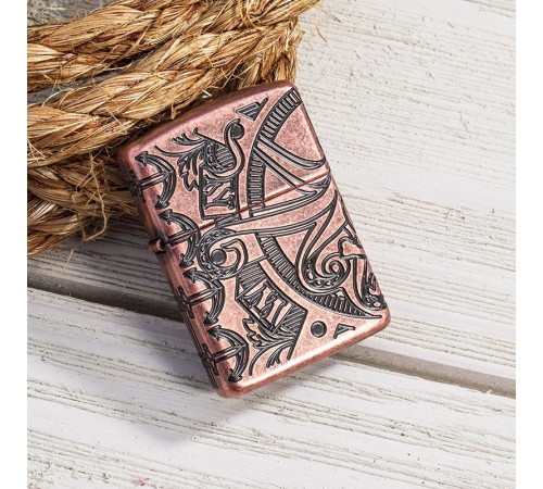 Зажигалка ZIPPO Armor™ с покрытием Antique Copper™, латунь/сталь, медная, матовая, 38x13x57 мм