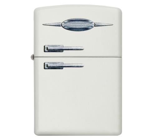 Зажигалка ZIPPO Retro Fridge Design с покрытием White Matte, латунь/сталь, серебристая, 38x13x57 мм