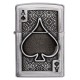 Зажигалка ZIPPO Ace Of Spades с покрытием Brushed Chrome, латунь/сталь, серебристая, 38x13x57 мм