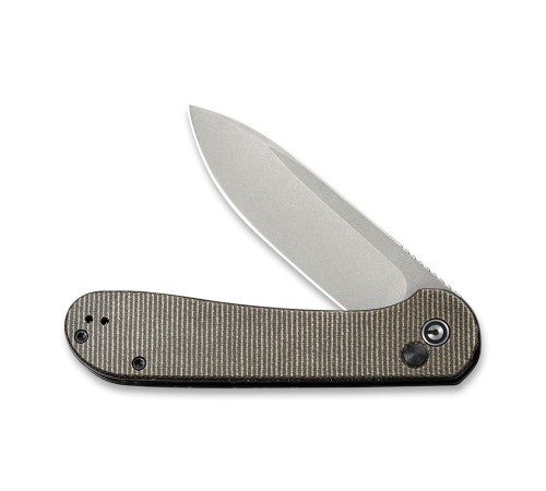 Складной нож CIVIVI Button Lock Elementum 14C28N Steel Gray Stonewashed Handle G10 Gray Stonewashed