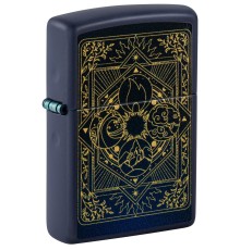 Зажигалка ZIPPO Elements Design с покрытием Navy Matte, латунь/сталь, синяя, матовая, 38x13x57 мм