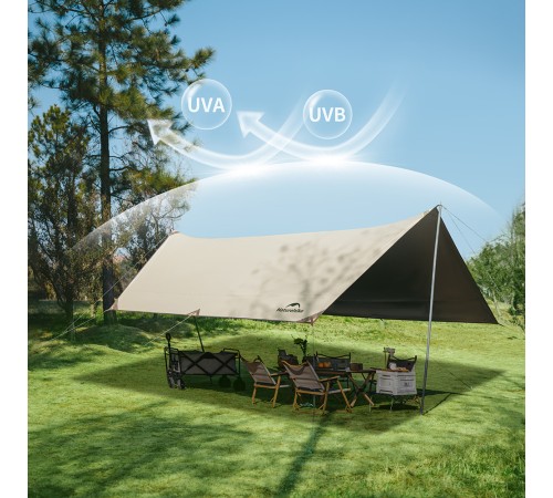 Тент Naturehike Cloud Skies Tarp C2350WS010 150D 500*380 см песочный, 6927595796498
