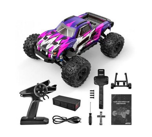 Радиоуправляемый монстр MJX Hyper Go H16H (фиолетовый) 4WD 2.4G LED GPS 1/16 RTR