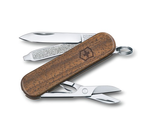 Нож-брелок VICTORINOX Classic SD, 58 мм, 5 функций, деревянная рукоять