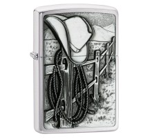 Зажигалка ZIPPO Classic с покрытием Brushed Chrome, латунь/сталь, серебристая, матовая, 38x13x57 мм
