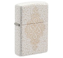 Зажигалка ZIPPO Lucky Knot Design с покрытием Mercury Glass, латунь/сталь, бежевая, 38x13x57 мм
