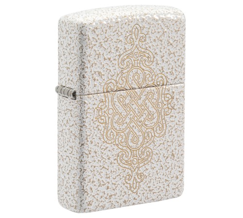 Зажигалка ZIPPO Lucky Knot Design с покрытием Mercury Glass, латунь/сталь, бежевая, 38x13x57 мм