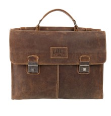 Портфель KLONDIKE Native, натуральная кожа в коричневом цвете, 40 х 11 х 31 см