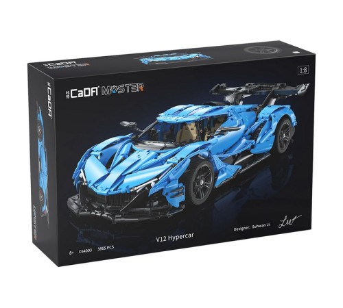 Конструктор CaDA MASTER спорткар V12 Hypercar 1/8 (3865 деталей)