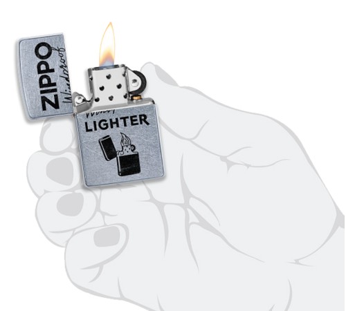 Зажигалка ZIPPO Zippo Windproof с покрытием Street Chrome™, латунь/сталь, серебристая, 38x13x57 мм