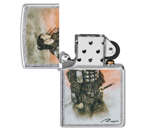 Зажигалка ZIPPO Luis Royo с покрытием Street Chrome, латунь/сталь, серебристая, 38x13x57 мм