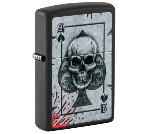 Зажигалка ZIPPO с покрытием Black Matte, латунь/сталь, черная, матовая, 38x13x57 мм
