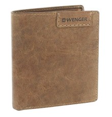 Портмоне WENGER Wildspitz, коричневый, кожа нубук, 9,5×2×10,5 см
