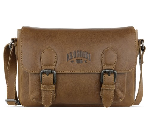 Сумка женская KLONDIKE GOLD «Amber», натуральная кожа в коньячном цвете, 27,5 х 19 х 10 см