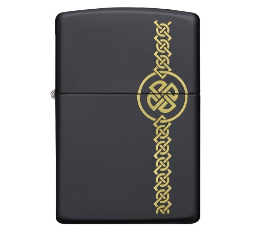 Зажигалка ZIPPO Celtic Design с покрытием Black Matte, латунь/сталь, чёрная, матовая, 38x13x57 мм