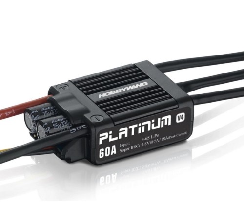 Бесколлекторный регулятор Hobbywing Platinum 60A-V4 (60A-80A, Aircraft, Heli)