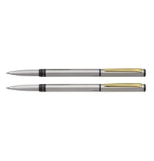 Набор Pierre Cardin PEN&PEN: ручка шариковая + роллер. Цвет - серебристый. Упаковка Е.