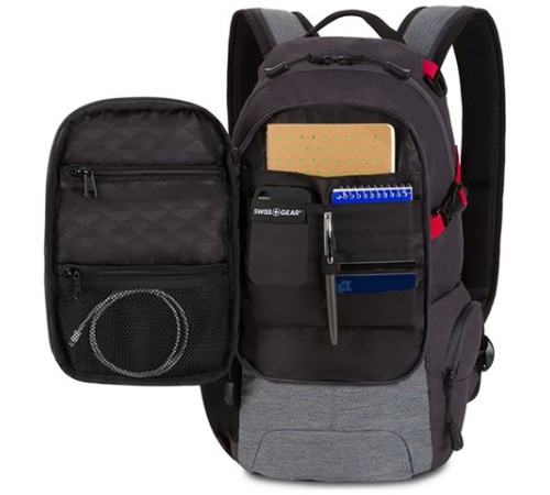 Рюкзак SWISSGEAR, серый, полиэстер, 24 х 15,5 х 46 см, 15,5 л