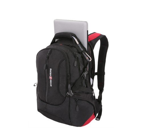 Рюкзак SWISSGEAR, 15”, черный/красный, полиэстер 1200D, 36х17х50 см, 30 л