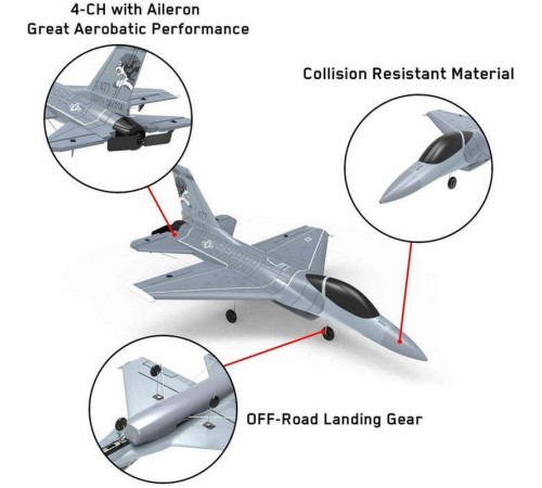 Радиоуправляемый самолет Volantex RC F16 260 2.4G 4ch LiPo RTF with Gyro