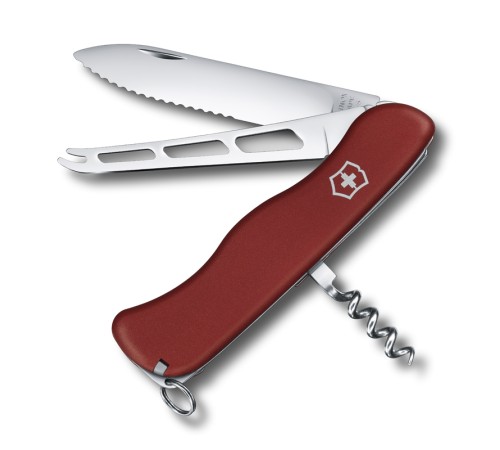 Нож перочинный VICTORINOX Cheese Knife, 111 мм, 6 функций, с фиксатором лезвия, красный
