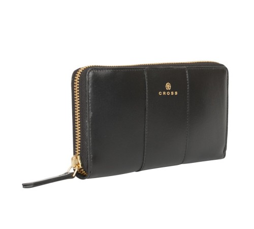 Кошелёк Cross Kelly Wall Black, кожа наппа, гладкая, цвет чёрный, 19,5 x 10,2 x 2 см