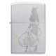 Зажигалка ZIPPO Devilish Ace с покрытием Satin Chrome, латунь/сталь, серебристая, 38x13x57 мм
