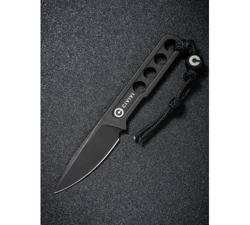 Нож CIVIVI Fixed Blade Circulus 10Cr15CoMoV Steel Black Stonewashed Handle Ostap Hel Design