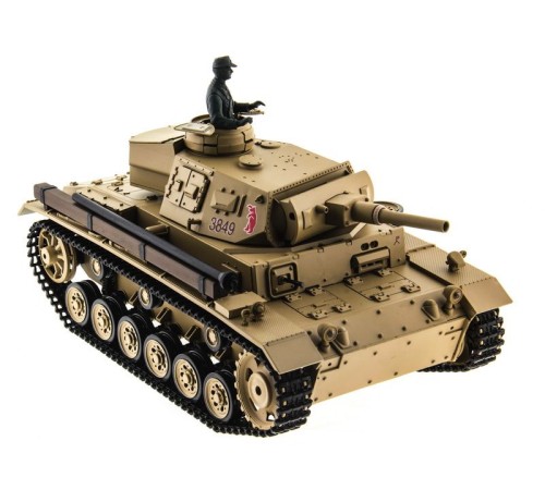 Р/У танк Heng Long 1/16 Panzerkampfwagen III (Германия) 2.4G RTR PRO песочный