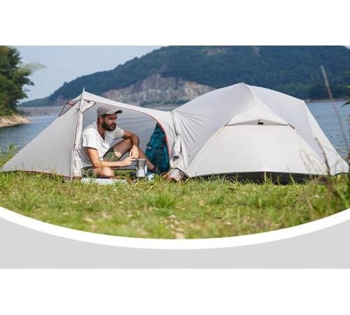 Палатка Naturehike Mongar NH17T007-M 20D  двухместная сверхлегкая , серая, 6927595708071