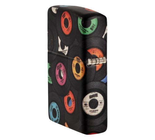 Зажигалка ZIPPO Records Design с покрытием 540 Matte, латунь/сталь, черная, 38x13x57 мм