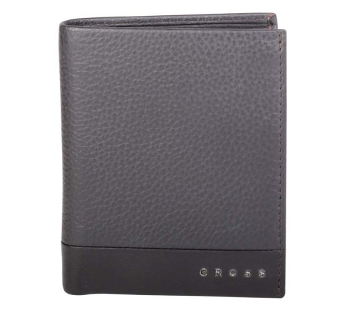 Кошелёк, Cross Nueva FV, кожа наппа, фактурная, коричневый, 9,5 х 1,5 х 12 см