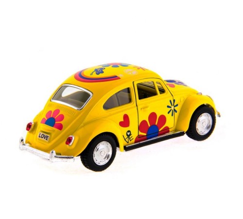 Машина Kinsmart 1967 Volkswagen Classical Beetle with printing инерция (1/12шт.) 1:32 б/к