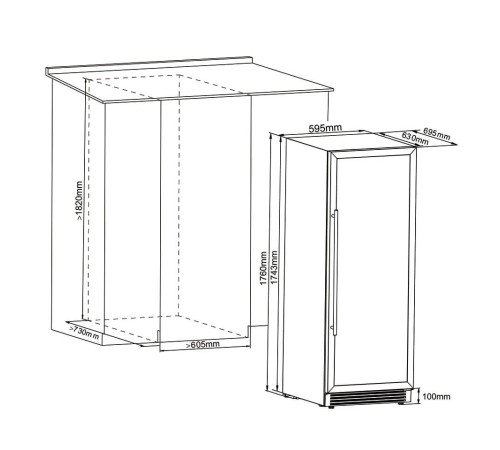 Винный шкаф отдельностоящий компрессорный Cellar Private CP165-2TW