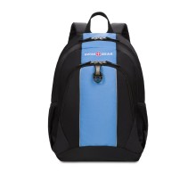 Рюкзак SWISSGEAR, чёрный/голубой, полиэстер 420D, 32х14х45 см, 20 л