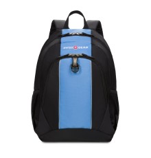 Рюкзак SWISSGEAR, чёрный/голубой, полиэстер 420D, 32х14х45 см, 20 л