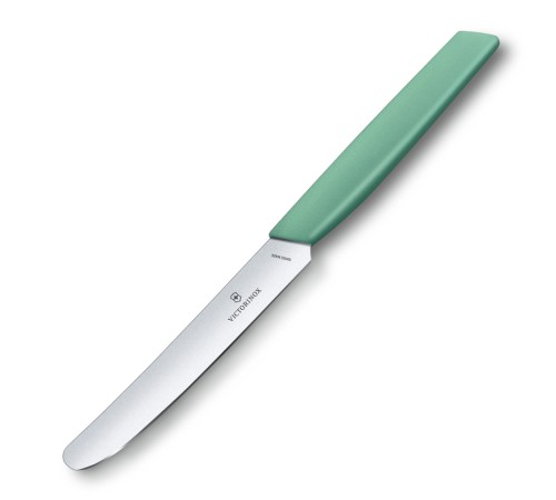 Нож столовый VICTORINOX Swiss Modern, лезвие 11 см с прямой кромкой, мятно-зелёный