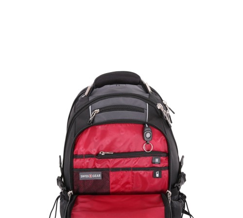 Рюкзак SWISSGEAR, 15”,чёрный/серый, полиэстер 900D/420D/М2 добби, 34x23x48 см, 38 л