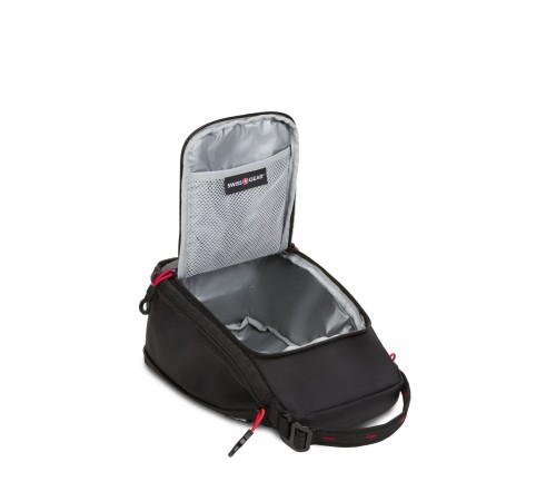 Термосумка для ланча SWISSGEAR, прорезиненный полиэстер 600D, черный/красный, 18x12x28 см, 4 л