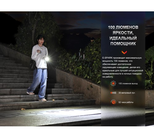 Фонарь Fenix E-SPARK с функцией повербанка,  E-SPARK