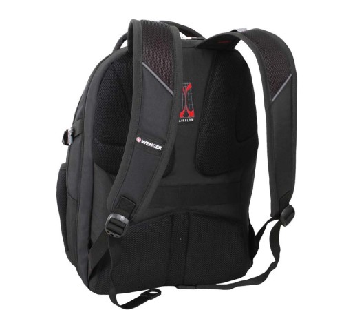 Рюкзак WENGER,15”, черный/красный, полиэстер 900D/М2 добби/искуственная кожа, 34x22x46 см, 34 л