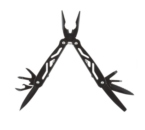 Мультитул Stinger, сталь/алюминий (черный), 12 инструментов, нейлоновый чехол, коробка картон