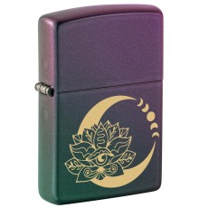 Зажигалка ZIPPO Lotus Moon с покрытием Iridescent, латунь/сталь, черная, 38x13x57 мм