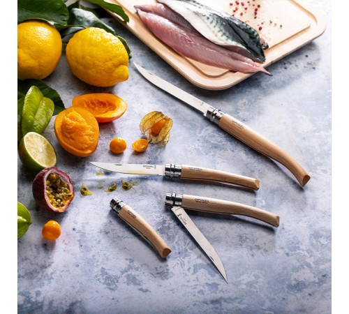 Нож филейный Opinel №10,  нержавеющая сталь, рукоять из дерева бука
