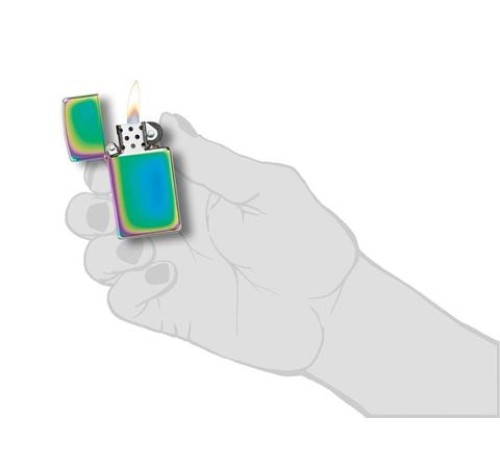 Зажигалка ZIPPO Slim® с покрытием Spectrum™, латунь/сталь, разноцветная, глянцевая, 29x10x60 мм