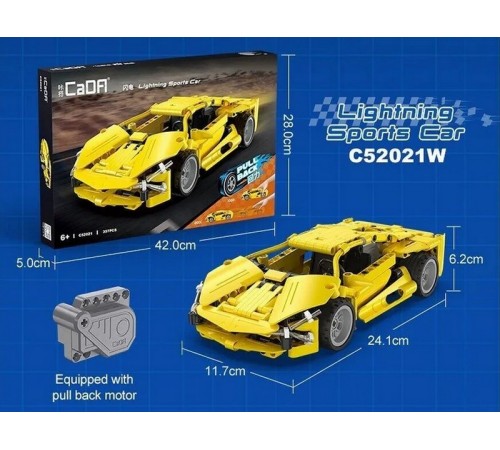Конструктор CADA спортивный автомобиль Lightning Sports Car, инерционный (357 деталей)
