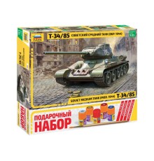 Сборная модель ZVEZDA Советский средний танк Т-34/85, подарочный набор, 1/35