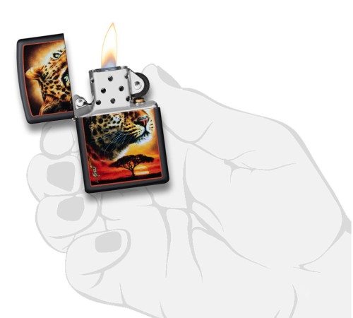 Зажигалка ZIPPO Mazzi® с покрытием Black Matte, латунь/сталь, чёрная, матовая, 38x13x57 мм